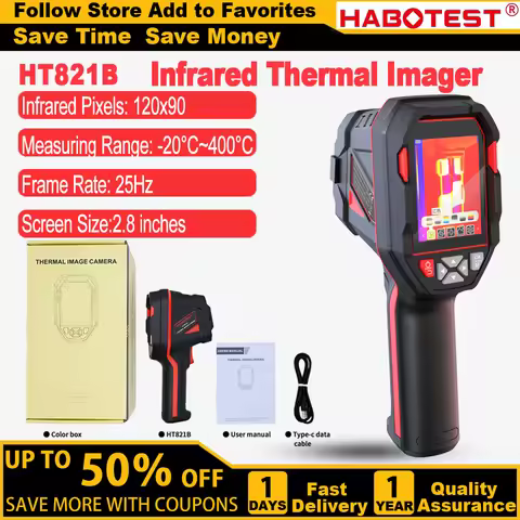 HABOTEST HT821B Thermal Imager 120x90 Thermal Imaging Camera Infrared Temperature Meter For Repair, 