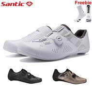 Santic Cycling Shoes For Road Cleats Men Women Breathable Anti-skid Lightweight Locking Bicycle Bike Sneakers