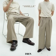 BARON Loose fit suit pants กางเกงขากระบอกกว้างลายริ้ว กางเกงสูทผู้ชาย Man Clothing Outfits