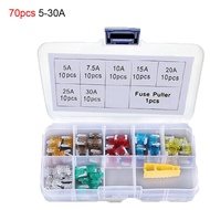 【lowest price】70Pcs small Automotive Fuse Assortment Kit 5, 7.5, 10, 15, 20, 25 & 30 Amp Mixed