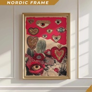 Wall painting,Sacred Heart Real, Cactus Poster, Dopamine Decor, Bold Symbolic Collage Decor, Maximal