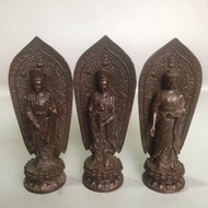 Antique Bronzeware Collection Tibetan Three Sage Buddha Western Three Sage Retro Home Decoration Orn