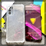 (COMBO F32) OPPO A16 / A16S / A54S - Shockproof Clear Flexible Case and OG Full Screen Tempered Glas