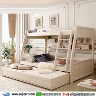Bunk bed dewasa 3 kasur murah, tempat tidur tingkat 3 minimalis anak