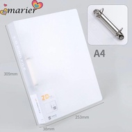 MARIER Binder File Folder, Plastic Office Document Transparent Folder, Plastic 2 Holes D-shaped Leve