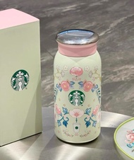 👏Starbucks 星巴克 保溫杯 春日花系列  國潮古韻 綠色 355ml 隨行杯