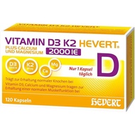 Vitamin D3 K2 Hevert plus Calcium und Magnesium 2000 IE, 120 St. Kapseln