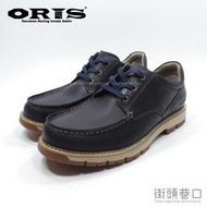 ORIS 低筒鞋 休閒鞋 皮鞋 時尚 真牛皮鞋面 綁帶 粗曠耐磨厚底【街頭巷口 Street】S7928C04 藍色