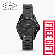 Fossil Watch ES4519 Riley Multifunction Black Stainless Steel Ladies' Watch