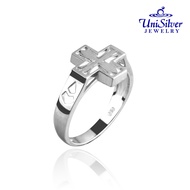 Unisilver 925 Plain Cross Mens Ring (MR302-1070)