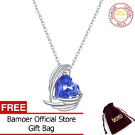 BAMOER Love ของสร้อยคอ Birthstones 925เงินสเตอร์ลิงสร้อยคอเพทายของขวัญสำหรับแฟชั่นสำหรับผู้หญิงสร้อย