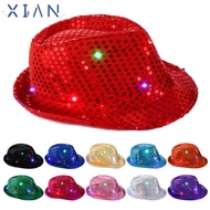 XIANSTORE Jazz Hat Unisex Dress Dance Party  Fashion Led Fedora Trilby