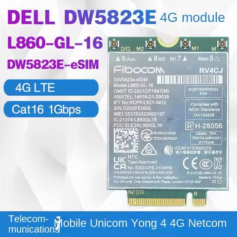 L860-GL-16 DW5832e e-SIM LTE CAT16 Module for 4G L860 GL 16 4G modem DW5823e esim For Latitude 5440 