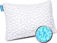 SUPA MODERN Cooling Bed Pillows for Sleeping Shredded Memory Foam Pillows Adjustable Cool Pillow for Side Back Stomach Sleepers - Luxury Gel Pillows Standard Size with Washable Removable Cover