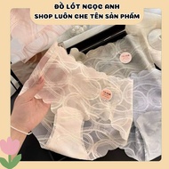 Combo Super soft, high-quality silk lace women's underwear, high-waisted, wavy with 7A stamp - sexy 