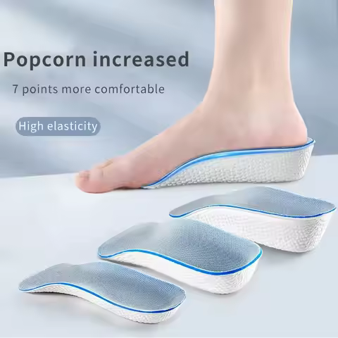 Unisex Orthopedic Memory Foam Half Insoles, 7 Points Height Increase Shoe Pads, Breathable Arch Supp