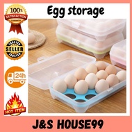 READY STOCK 15 Grid Egg Storage Box Container Kitchen Refrigerator Frsh Box