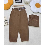 Women's baggy jeans with ALO embroidered pockets - Loose shape, beautiful thick denim