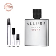 น้ำหอมแท้  น้ำหอม ผู้ชาย Allure Homme Sport EDT น้ำหอมติดทนนาน 2ml/5ml/10ml การทดสอบน้ำหอมสำหรับผู้ช