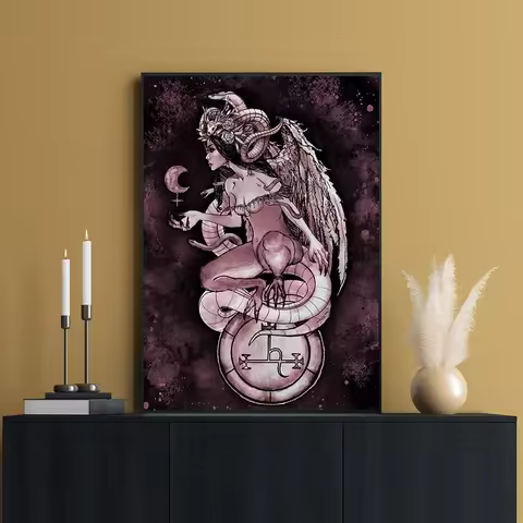 Lilith Occult Mother of Demons Goddess Poster Garden of Eden Prints Dark Goddess Witchcraft Canvas P