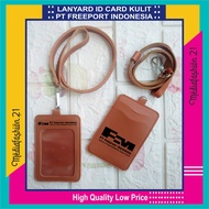 Tali Lanyard Gantungan Id Card Kulit PT Freeport Indonesia (Slot 3 Kartu)