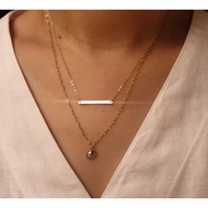 DaVee | 14K Gold filled necklace rectangular pendant necklace