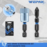 VEPAK VP1PH50M Screwdriver Bit With Magnetic Ring 50mm PH2 Anti-Slip 1/4 Hex Shank Appliance Repair 