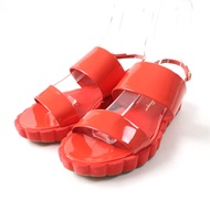全新Salvatore Ferragamo漆皮平底涼鞋，後跟帶，RED，紅色，帶防塵袋，意大利製造。