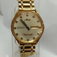jam mido chronometer original kuning/gold bekas/second automatic. 