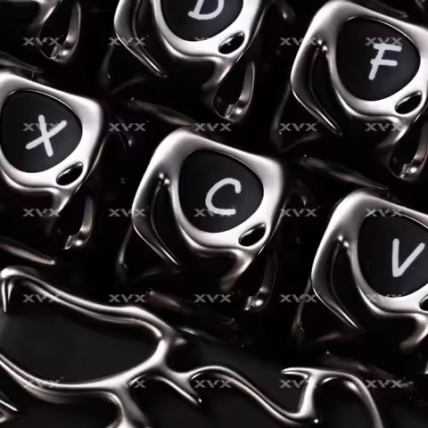 XVX Venom Keycaps Metal Texture Hollow Fog Transparent Front Engraved Translucent Personalized Key C