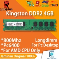 Ram KINGSTON DDR2 4GB PC6400 / 800Mhz FOR AMD CPU ONLY ORIGINAL MEMORY