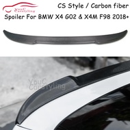 G02 CS Style Real Carbon Fiber Spoiler For BMW G02 X4 & X4M F98 2018-2023 Rear Spoiler Roof Trunk Bo