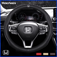ไม่มีกลิ่นบาง36ซม.38ซม.สำหรับ Honda รุ่น Cow หนังพวงมาลัยสำหรับ City Civic Jaz~z BRV MOBILIO HRV Stream อุปกรณ์เสริม