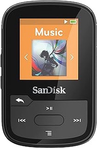 SanDisk 32GB Clip Sport Plus MP3 Player, Black - Bluetooth, LCD Screen, FM Radio - SDMX32-032G-G46K