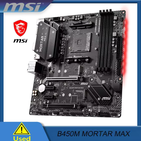 MSI B450M MORTAR MAX motherboard supports up to Ryzen 9 Adopt chipse 4xDDR4t Socket AM4 PCI-E 3.0 Ma