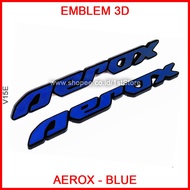 EMBLEM AEROX BLUE STICKER LOGO 3D YAMAHA NVX 155 MALAYSIA BADGE BRAND BODY TIMBUL WHOLESALE