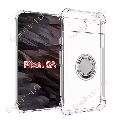 For Google Pixel 8a Pixel8a GKV4X G6GPR G8HHN G576D Back Ring Holder Bracket Phone Case Soft Silicon