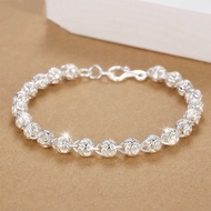 Laoxiangfeng s999 Sterling Silver Bracelet 老祥凤S999纯银手链女千足银转运珠银手链