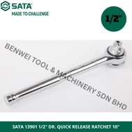 SATA 13901 1/2" DR. QUICK RELEASE RATCHET 10" / STANDARD RATCHET SPANNER / RATCHET SOCKET
