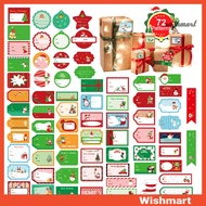 Christmas-4 Sheets Christmas Gift Bag Label DIY Gift Sign Sticker Self Adhesive Gift Tag Stickers for Christmas Festival Decor