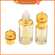 [KAN] 3/6/15ml Roll On Bottle Glass Container Portable Perfume Bottle Gold Empty Roll-On Bottle FXH