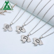 FORBETTER 4pcs/set Best  Forever Necklace, Jewelry Set Colorful Jigsaw BFF Necklace, Necklace Combin