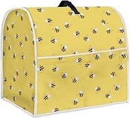Jiueut Yellow Stand Mixer Cover Compatible with 4.5-5 Quart Kitchenaid/Hamilton Stand Mixer, Honey Bee Print Dust Cover with Pockets Mixer Accessories Fits for Most Tilt Head &amp; Bowl Lift
