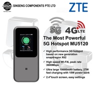ZTE MU5120 5G/4G Portable WiFi U50 Pro 10000mah 27W Fast Charge WiFi 6 3600Mbps Mobile Hotspot 5G Router Sim Card Slot