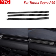 For Toyota Supra A90 2019-2022 Carbon Fiber Copilot Dashboard Air Outlet Trim Strips Car Interior De