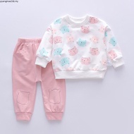 2pcs Toddle r Baby Girl Clothes Set 1-34 Girls Long Sleeve Suit Spring Outside Wear Sports Clothing 