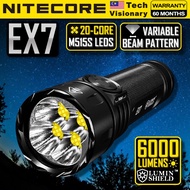 NITECORE EX7 6000 Lumens Max Throw of 500 meters Variable Beam Pattern USB-C Rechargeable High Perfo