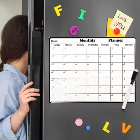 1PC Magnetic Dry Erase Fridge Calendar Planner Board Weekly Schedule Refrigerator Sticker