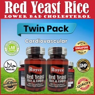 Red Yeast Rice CoQ10  Twin Pack 120 (60x2) capsules Cardiovascular heart health natural statins lower blood pressure Cholesterol LDL GMP Certified