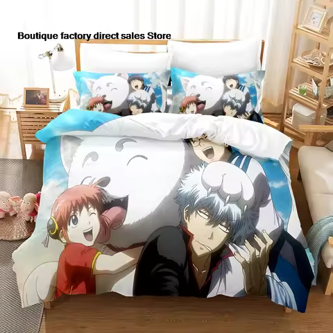 Epic Anime GINTAMA Bedding Set Single Twin Full Queen King Size Bed Set Kids Bedroom Duvetcover Sets